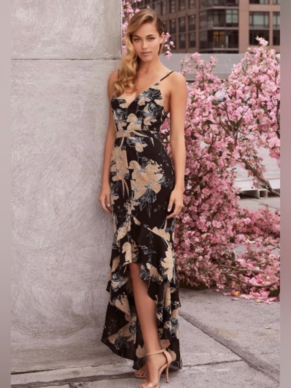 Lulu's Darling Daylily Ruffle Hem Dress Size XS